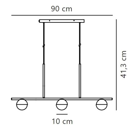 Nordlux - Luster na lanku CONTINA 3xG9/5W/230V mosadz