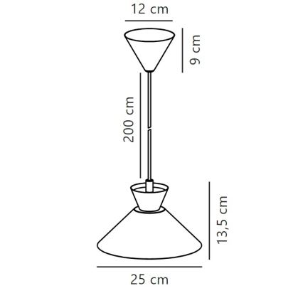 Nordlux - Luster na lanku DIAL 1xE27/40W/230V pr. 25 cm šedá