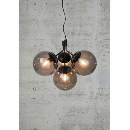 Nordlux - Luster na lanku IVONA 4xE27/28W/230V čierna