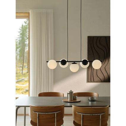 Nordlux - Luster na lanku LILLY 5xE14/10W/230V čierna