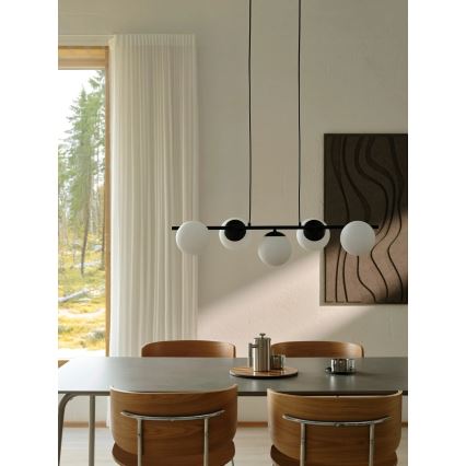 Nordlux - Luster na lanku LILLY 5xE14/10W/230V čierna