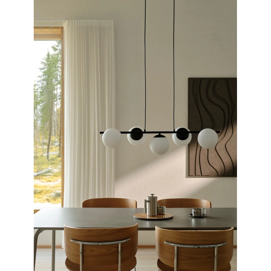 Nordlux - Luster na lanku LILLY 5xE14/10W/230V čierna