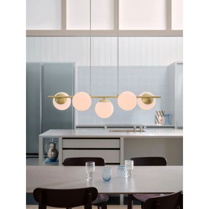 Nordlux - Luster na lanku LILLY 5xE14/10W/230V mosadz