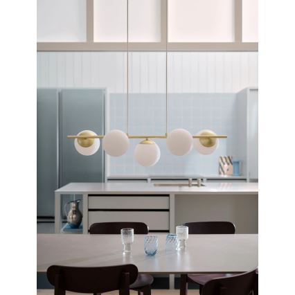 Nordlux - Luster na lanku LILLY 5xE14/10W/230V mosadz