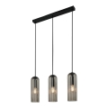 Nordlux - Luster na lanku MIELLA 3xE27/25W/230V čierny/dymový