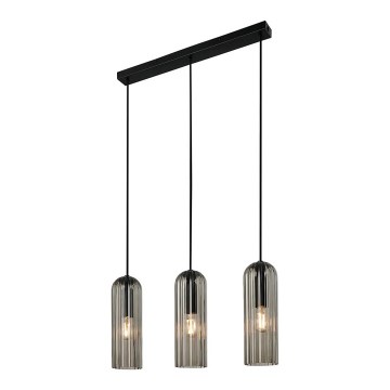 Nordlux - Luster na lanku MIELLA 3xE27/25W/230V čierny/dymový