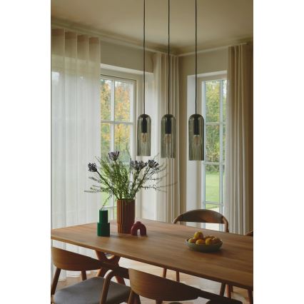 Nordlux - Luster na lanku MIELLA 3xE27/25W/230V čierny/dymový
