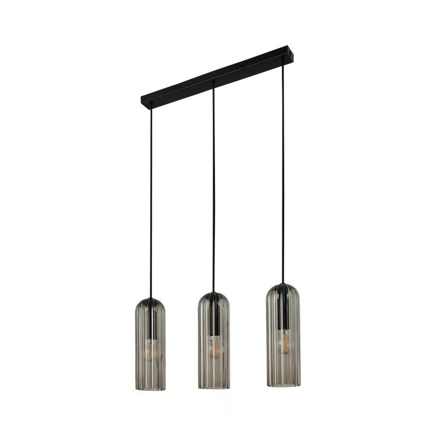Nordlux - Luster na lanku MIELLA 3xE27/25W/230V čierny/dymový