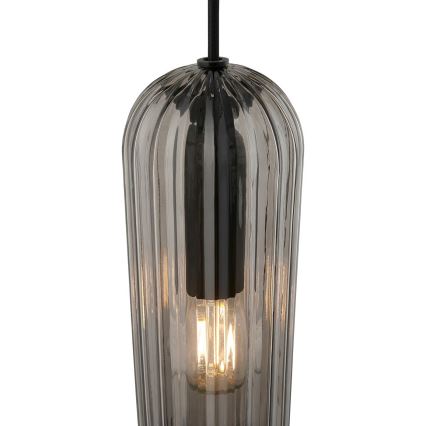 Nordlux - Luster na lanku MIELLA 3xE27/25W/230V čierny/dymový