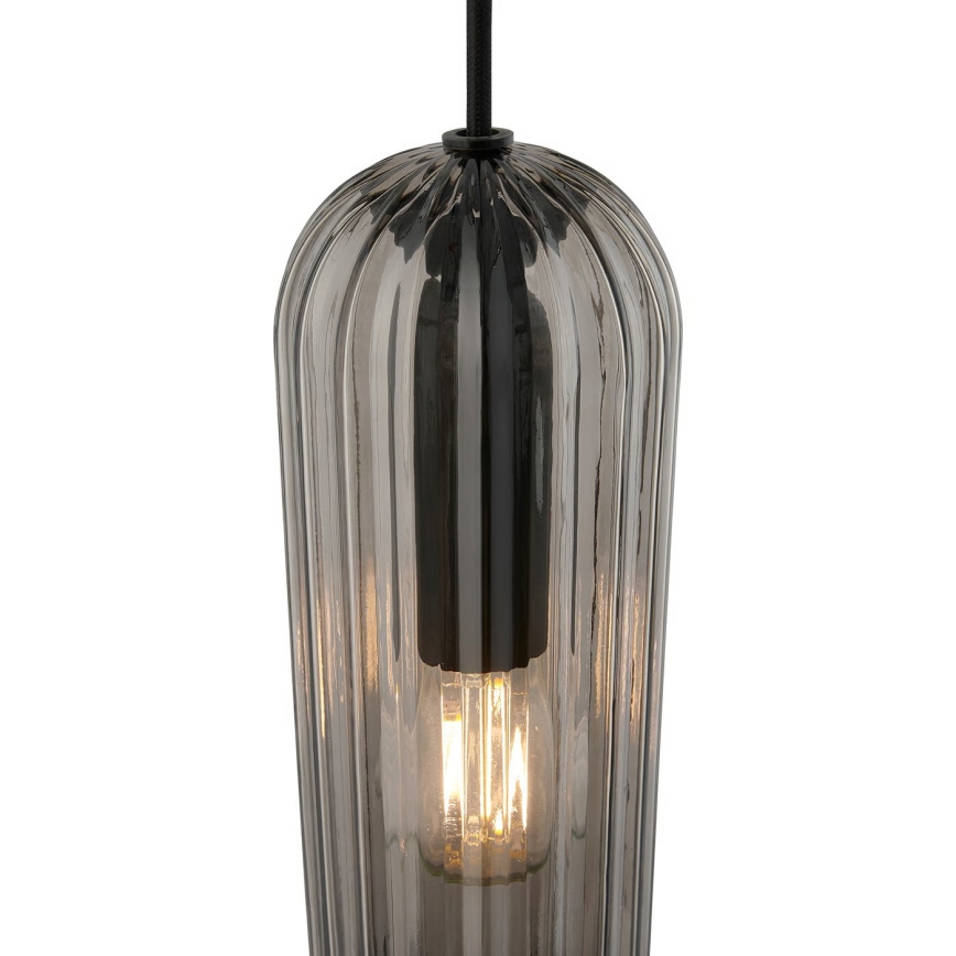 Nordlux - Luster na lanku MIELLA 3xE27/25W/230V čierny/dymový