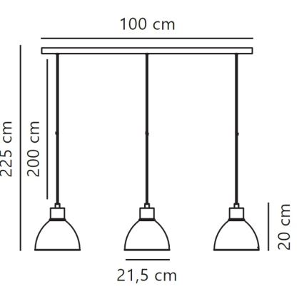 Nordlux - Luster na lanku POP 3xE27/40W/230V čierna/zlatá