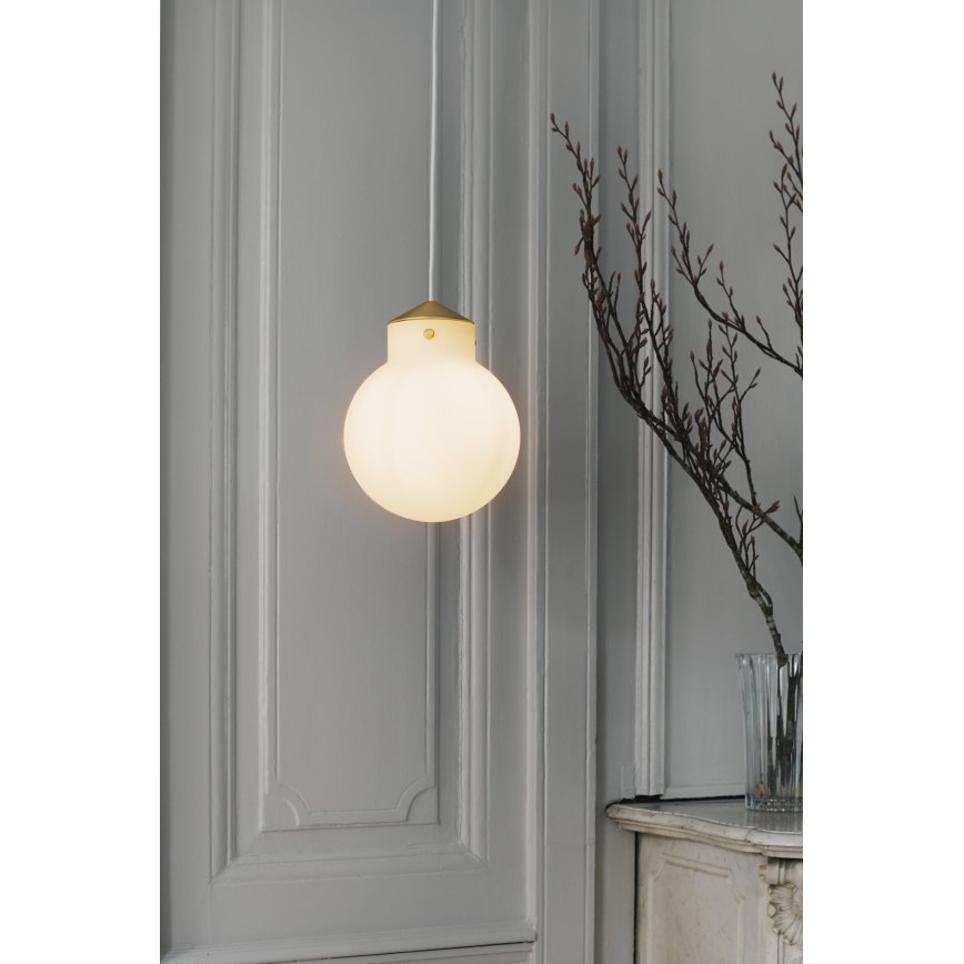 Nordlux - Luster na lanku RAITO 1xE27/25W/230V mosadz/biela