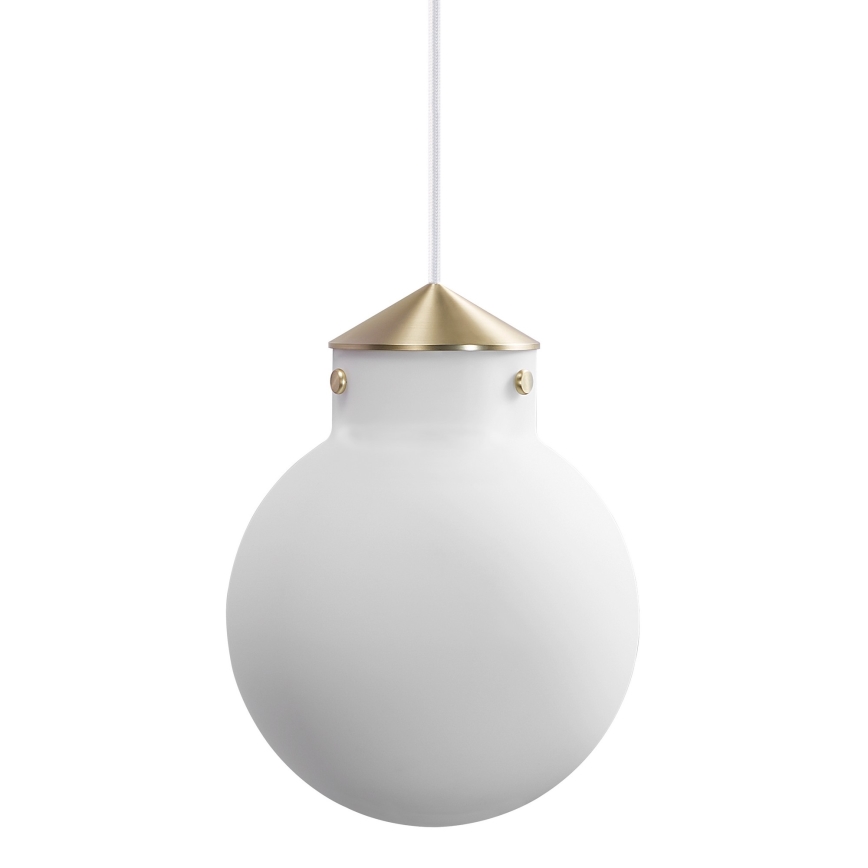 Nordlux - Luster na lanku RAITO 1xE27/25W/230V mosadz/biela