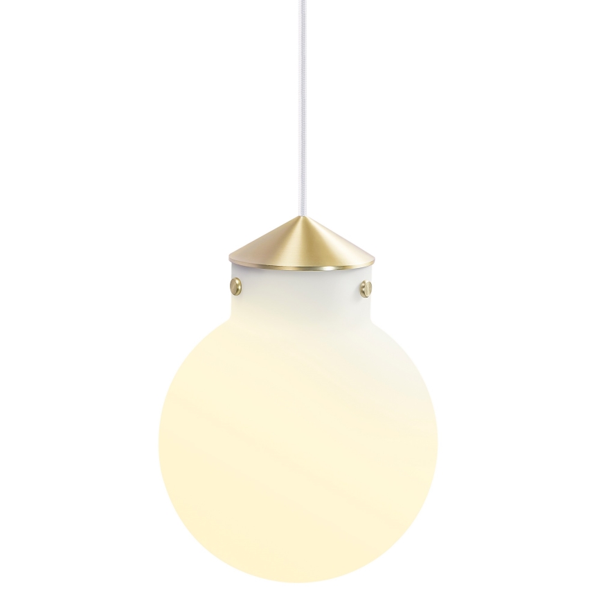 Nordlux - Luster na lanku RAITO 1xE27/25W/230V mosadz/biela