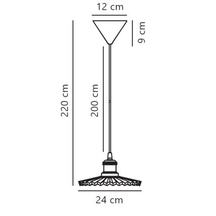 Nordlux - Luster na lanku TORINA 1xE27/40W/230V pr. 24 cm