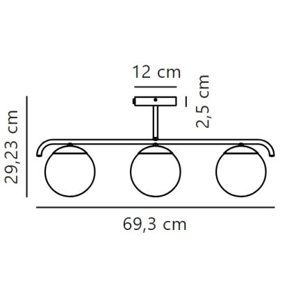Nordlux - Luster na tyči GRANT 3xE14/25W/230V čierna