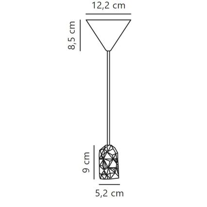 Nordlux - Napájací kábel HANG 1xE27/40W/230V šedá/čierna