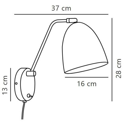 Nordlux - Nástenná lampa ALEXANDER 1xE27/15W/230V