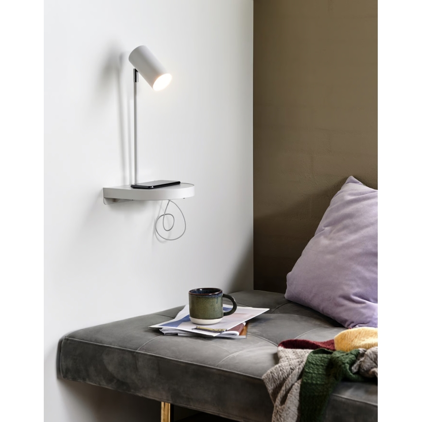 Nordlux - Nástenná lampa s poličkou CODY 1xGU10/15W/230V biela