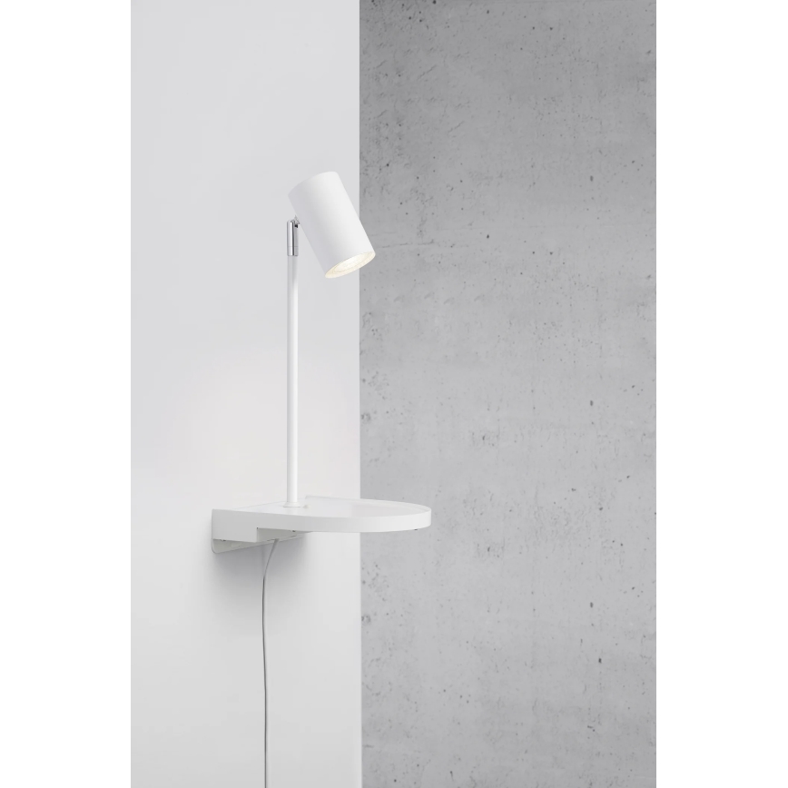 Nordlux - Nástenná lampa s poličkou CODY 1xGU10/15W/230V biela