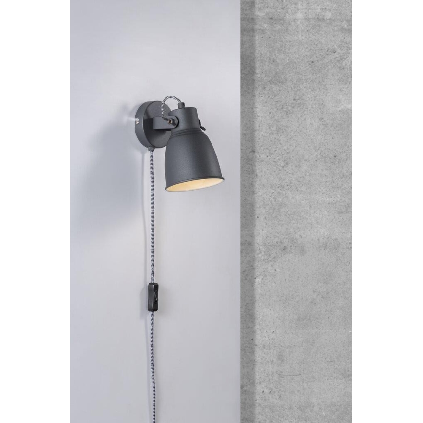 Nordlux - Nástenné bodové svietidlo ADRIAN 1xE27/25W/230V antracit