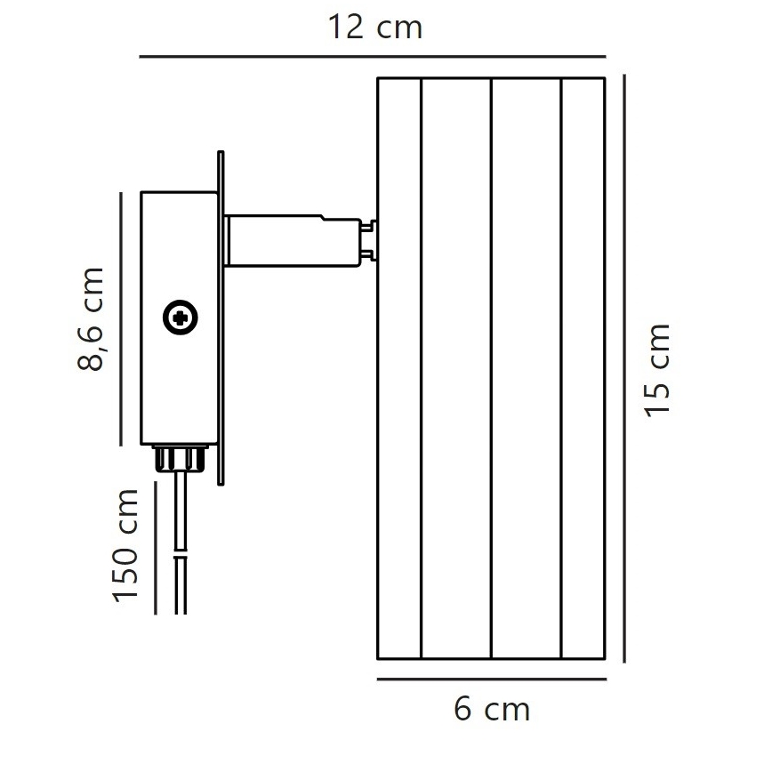 Nordlux - Nástenné bodové svietidlo ALANIS 1xGU10/15W/230V čierna