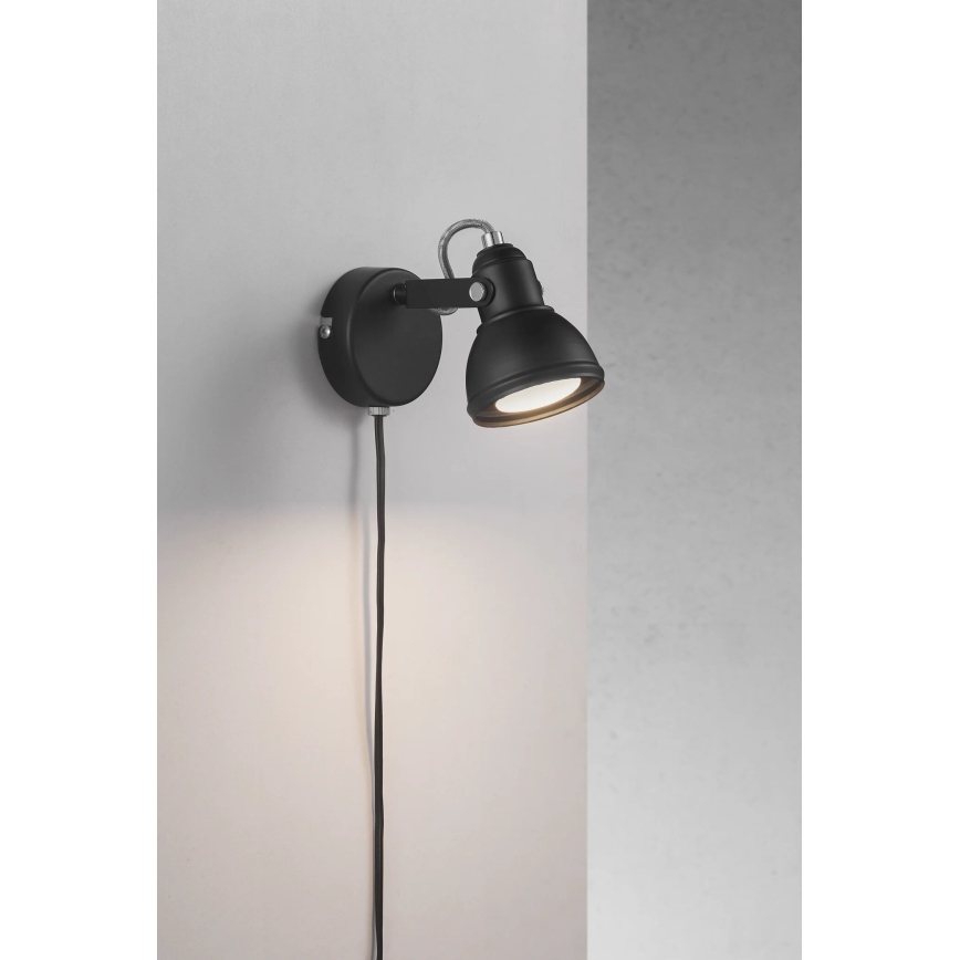 Nordlux - Nástenné bodové svietidlo ASLAK 1xGU10/35W/230V čierna