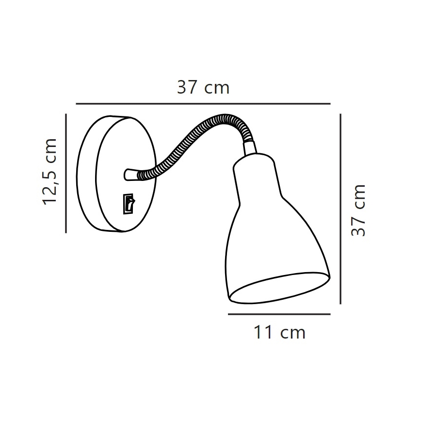 Nordlux - Nástenné flexibilné bodové svietidlo CYCLONE 1xE14/15W/230V čierna