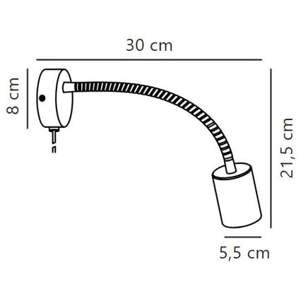 Nordlux - Nástenné flexibilné bodové svietidlo EXPLORE 1xGU10/7W/230V čierna