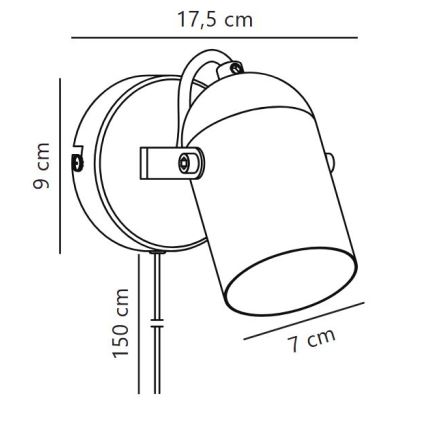 Nordlux - Nástenné bodové svietidlo LOTUS 1xE14/40W/230V