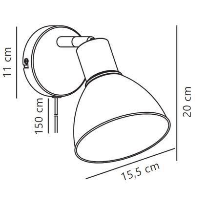 Nordlux - Nástenné bodové svietidlo POP 1xE27/18W/230V čierna/lesklý chróm