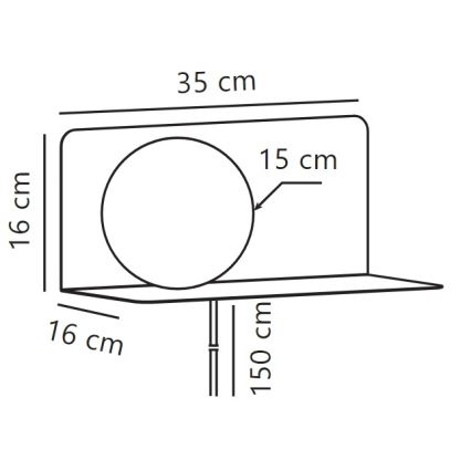 Nordlux - Nástenné svietidlo s poličkou LILIBETH 1xE14/25W/230V čierna