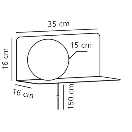 Nordlux - Nástenné svietidlo s poličkou LILIBETH 1xE14/25W/230V modrá