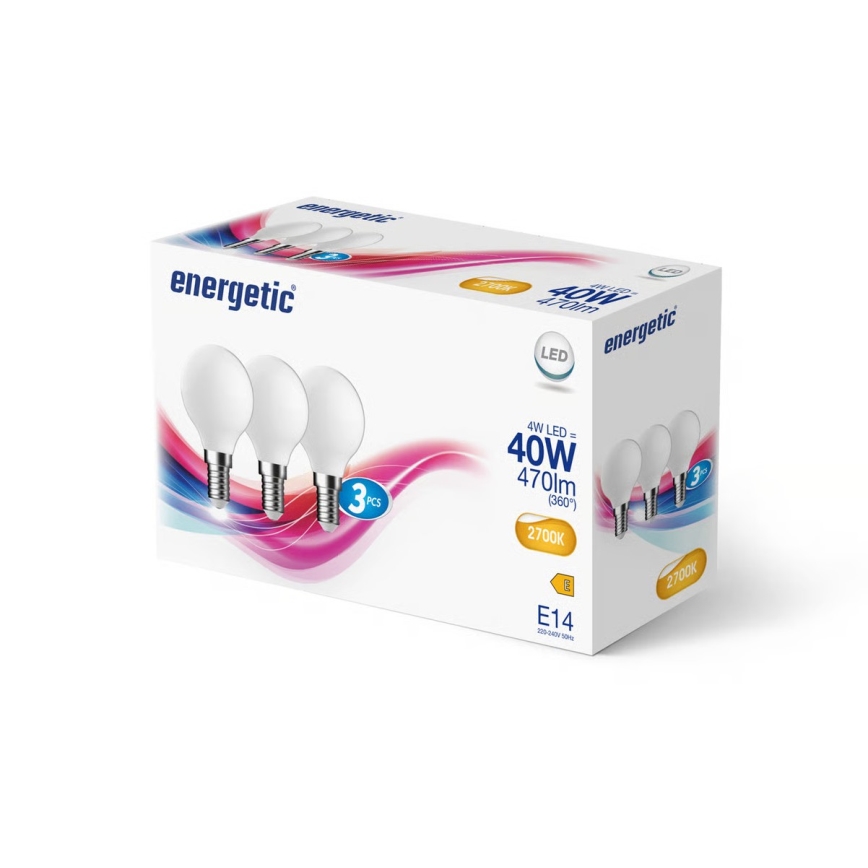 Nordlux - SADA 3x LED žiarovky G45 E14/4W/230V 2700K