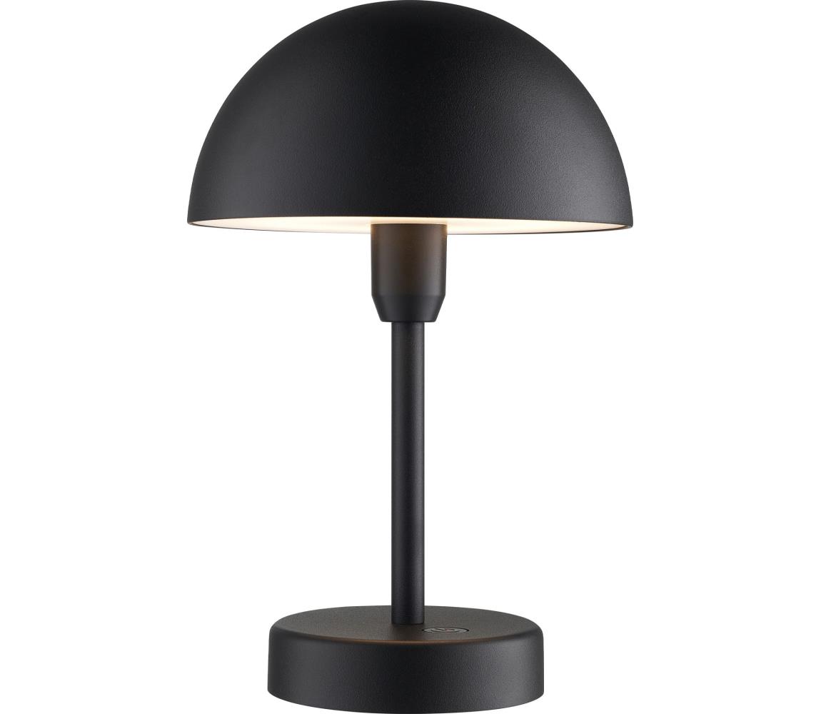 Nordlux - stmievateľná nabíjateľná LED stolná lampa ELLEN LED/2,8W/3,7V IP44 čierna 2418015003