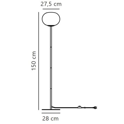 Nordlux - Stojacia lampa ALTON 1xE27/25W/230V čierna