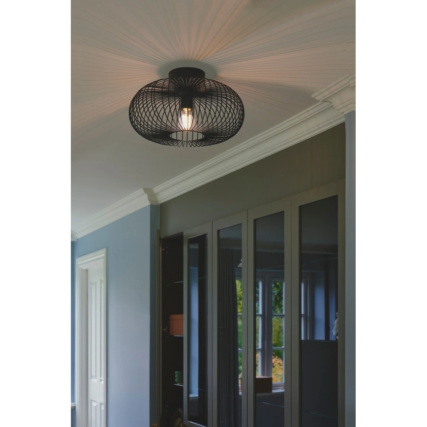 Nordlux - Stropné svietidlo BERONI 1xE27/60W/230V pr. 40,3 cm čierna