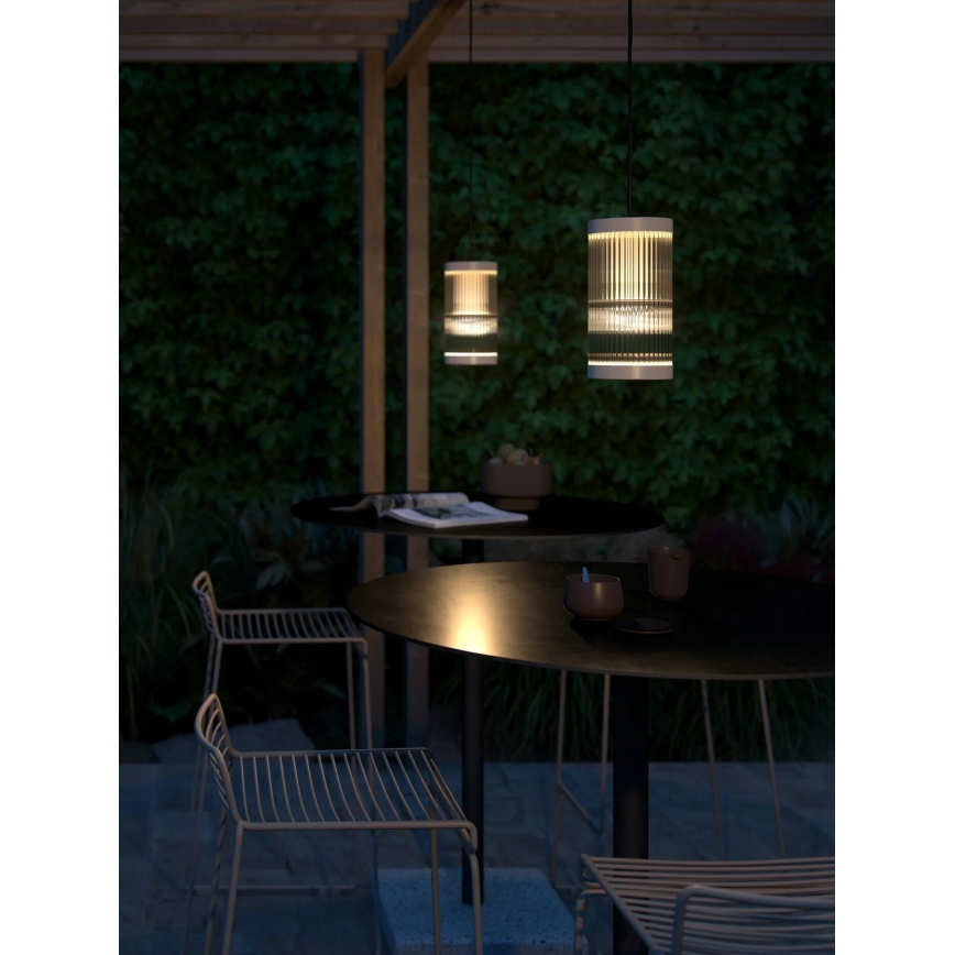 Nordlux - Vonkajší luster na lanku COUPAR 1xE27/25W/230V IP33 pr. 13 cm krémová