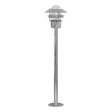 Nordlux - Vonkajšia lampa BLOKHUS 1xE27/60W/230V IP54 strieborná 92 cm
