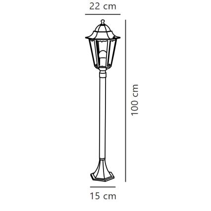 Nordlux - Vonkajšia lampa CARDIFF 1xE27/60W/230V IP44