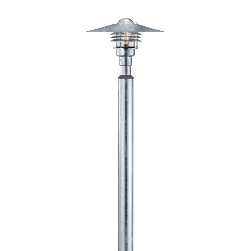 Nordlux - Vonkajšia lampa VEJERS 1xE27/60W/230V IP54 strieborná 130 cm