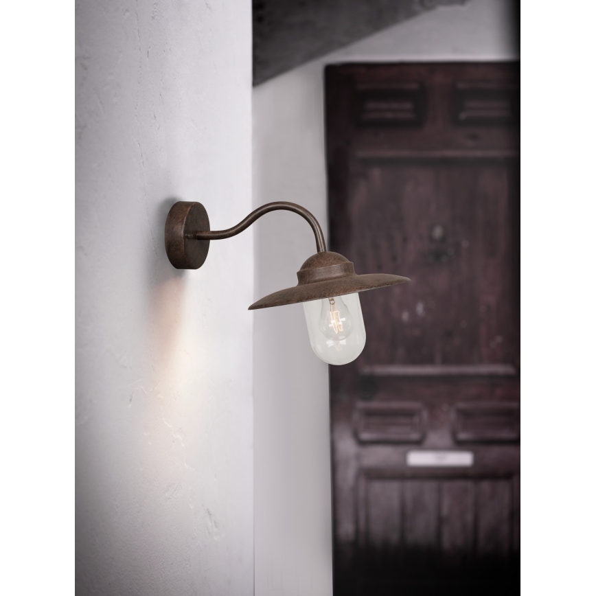 Nordlux - Vonkajšia nástenná lampa LUXEMBOURG 1xE27/60W/230V IP54 hnedá/patina