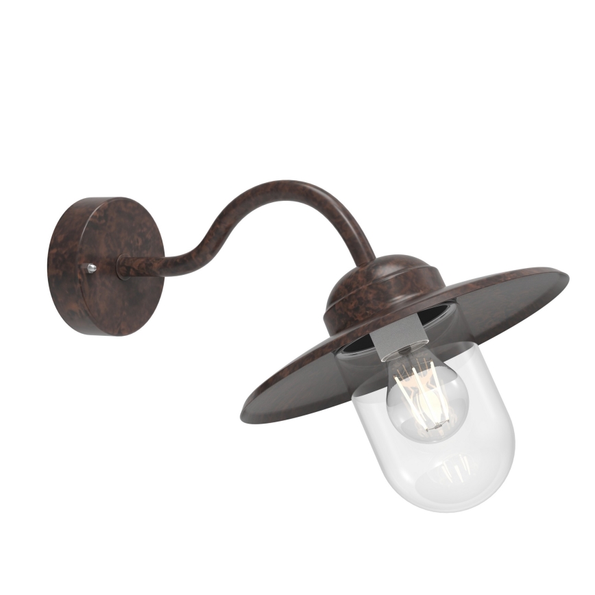 Nordlux - Vonkajšia nástenná lampa LUXEMBOURG 1xE27/60W/230V IP54 hnedá/patina