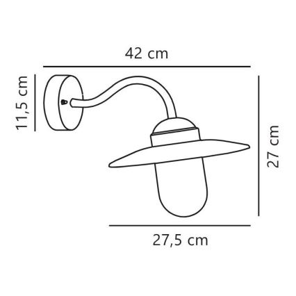 Nordlux - Vonkajšia nástenná lampa LUXEMBOURG 1xE27/60W/230V IP54 hnedá/patina
