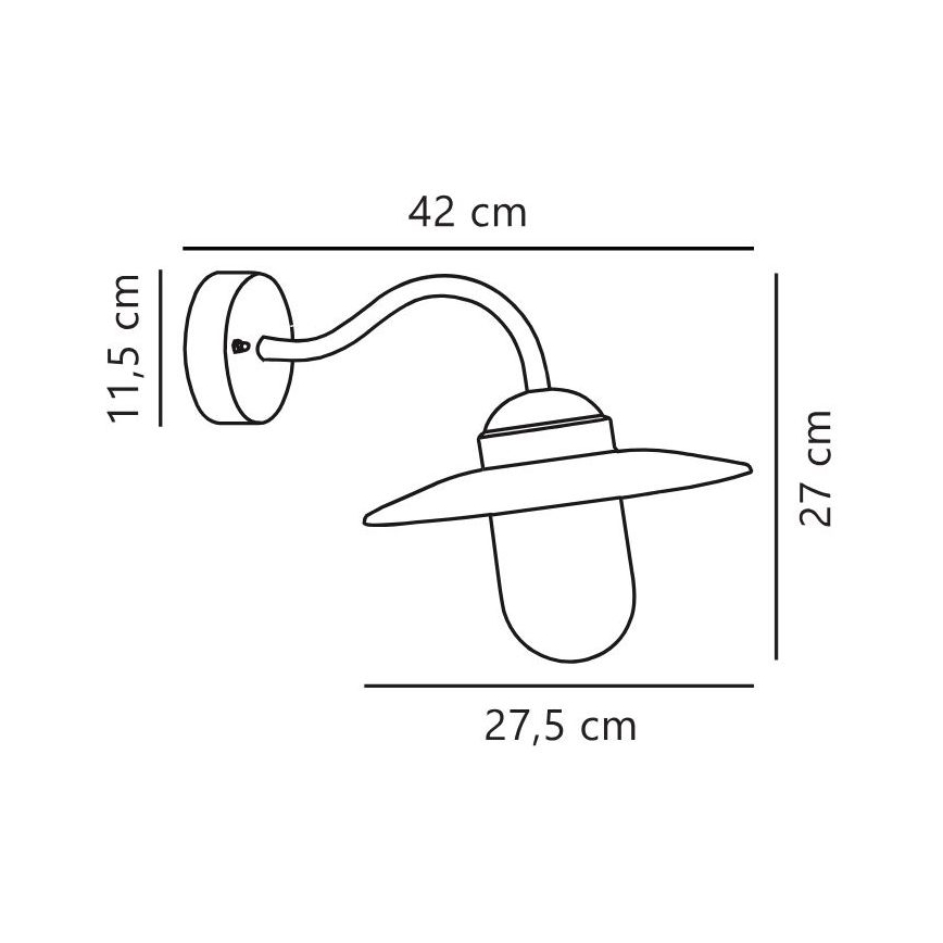 Nordlux - Vonkajšia nástenná lampa LUXEMBOURG 1xE27/60W/230V IP54 hnedá/patina
