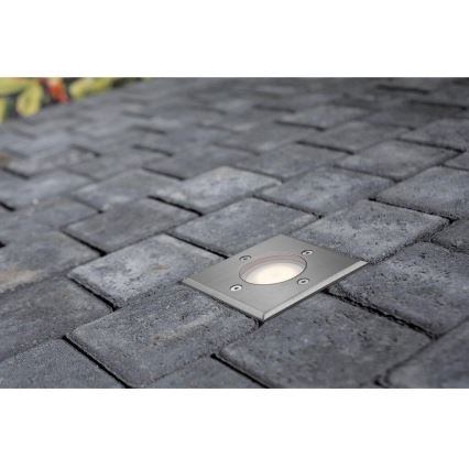 Nordlux - Vonkajšie nájazdové svietidlo PATO 1xGU10/35W/230V IP65 matný chróm hranatý