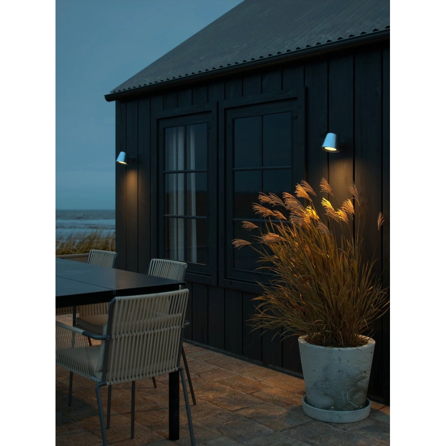 Nordlux - Vonkajšie nástenné svietidlo ALERIA 1xGU10/35W/230V IP44 strieborná