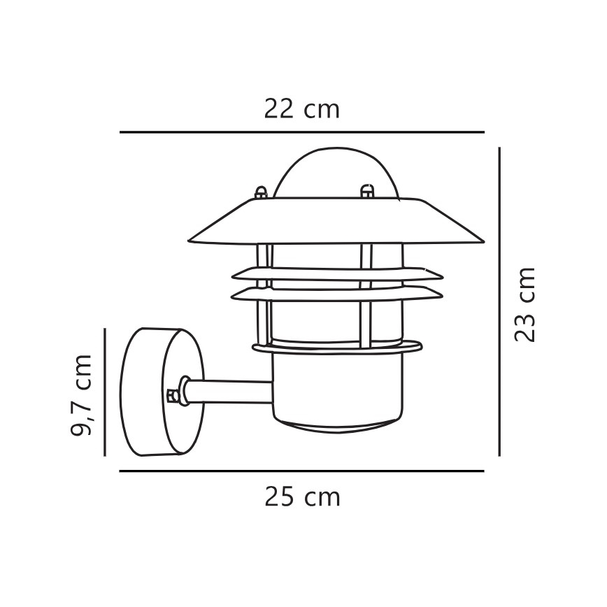 Nordlux - Vonkajšie nástenné svietidlo BLOKHUS 1xE27/60W/230V IP54 medená