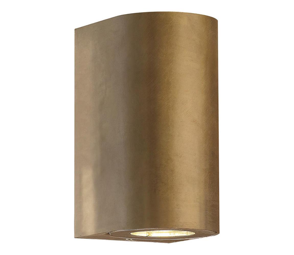 Nordlux - Vonkajšie nástenné svietidlo CANTO 2xGU10/28W/230V IP44 mosadz 49721035