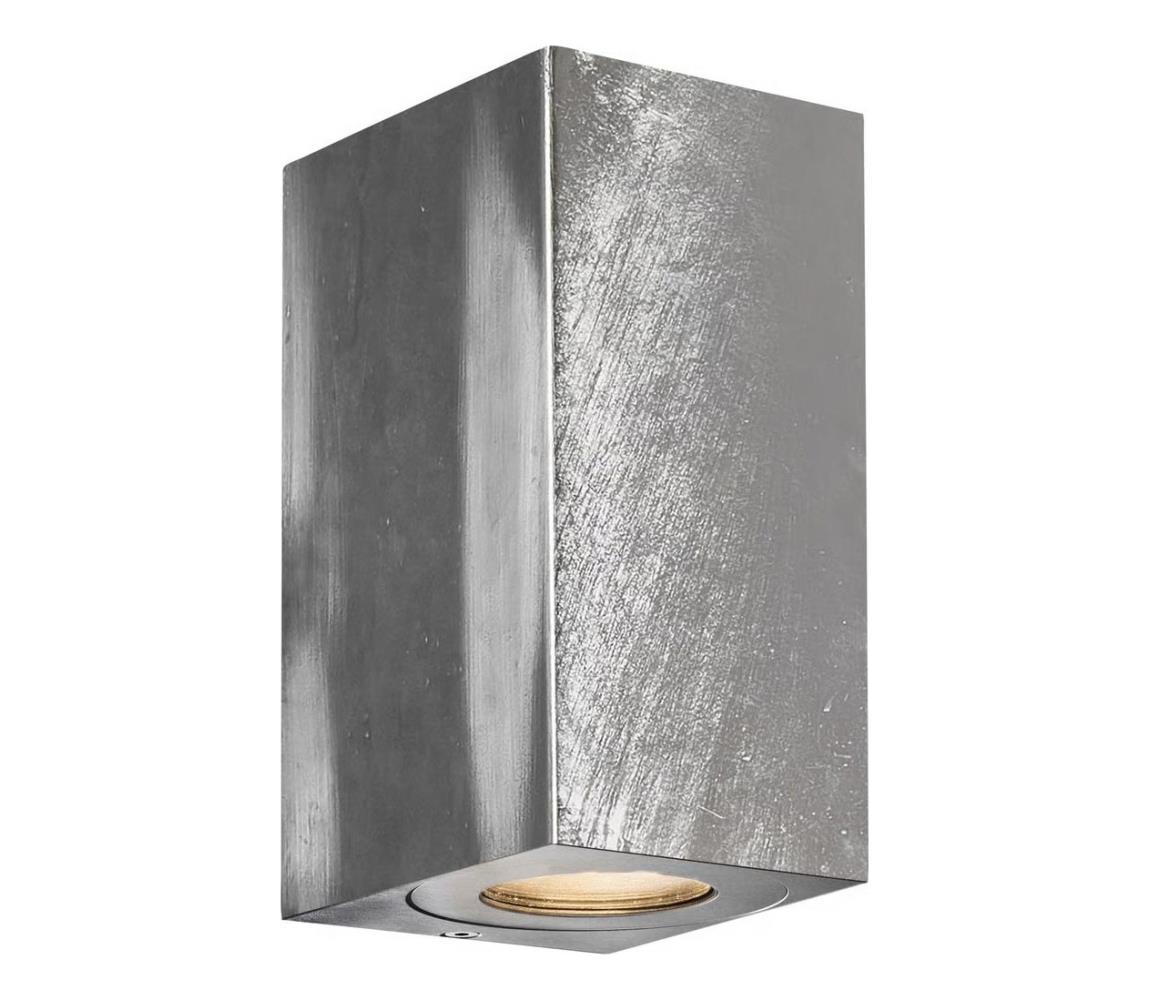 Nordlux - Vonkajšie nástenné svietidlo CANTO 2xGU10/28W/230V IP44 strieborné 49731031